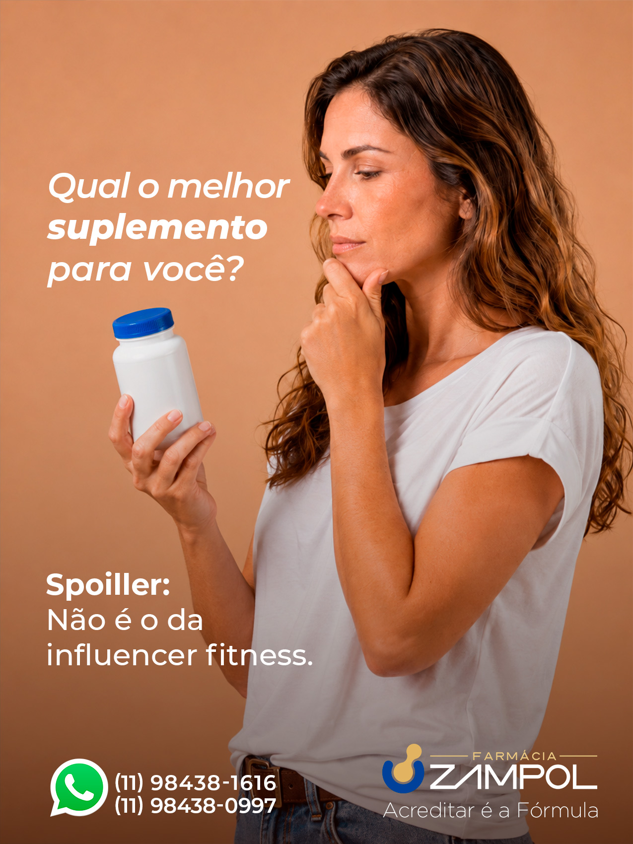 Suplementação individualizada preparada de acordo com as necessidades e a orientação profissional de cada pessoa.